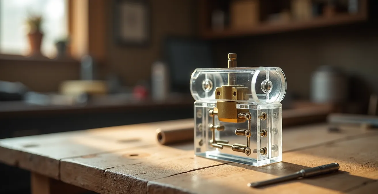 Coupe transversale détaillée d'un cylindre montrant l'alignement des goupilles avec et sans clé