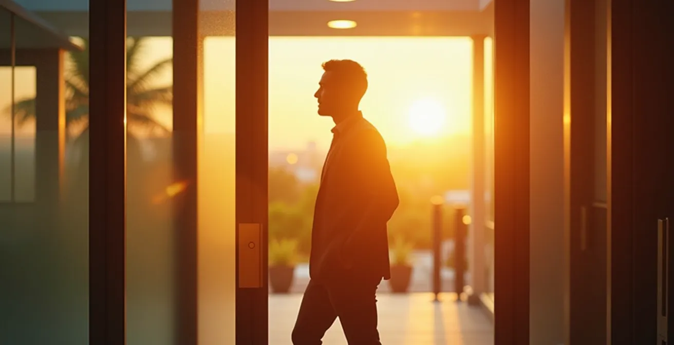 Porte d'entrée moderne avec vitrage sécurisé laissant passer la lumière naturelle