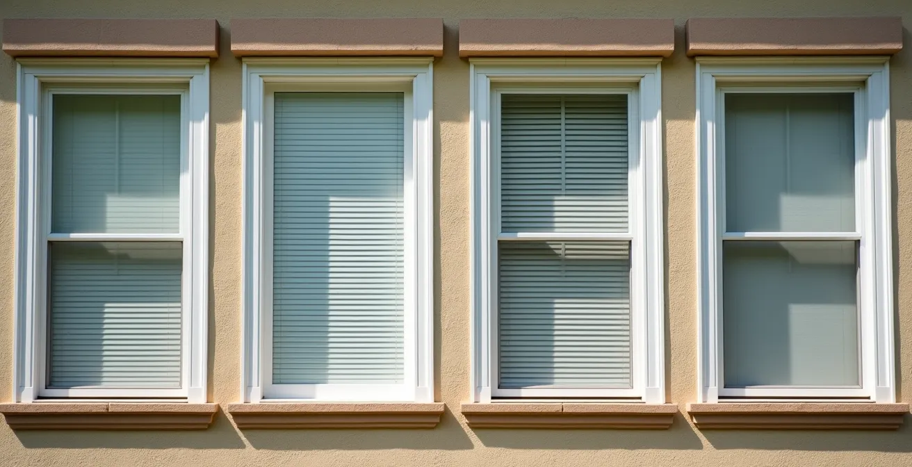 Comparaison visuelle de volets en différents matériaux sur une façade de maison