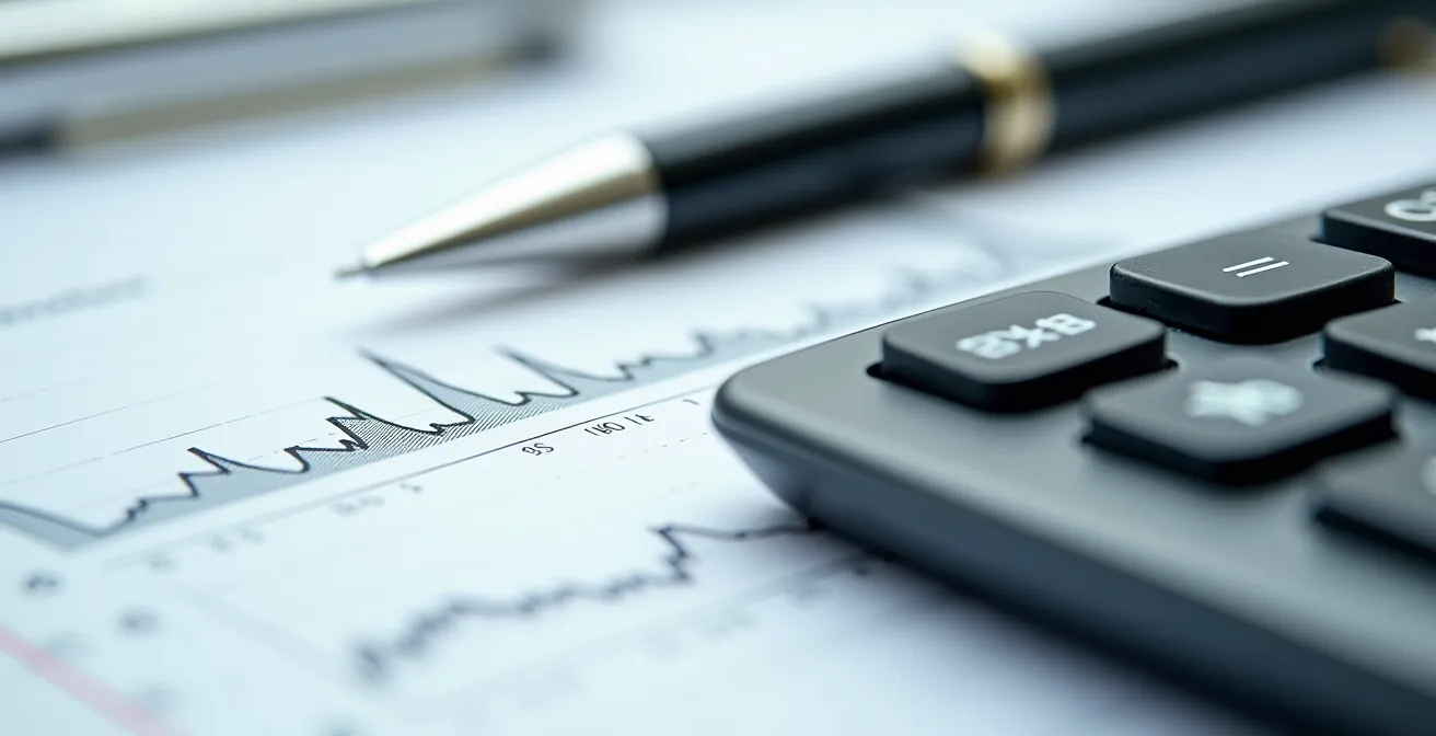 Analyse détaillée d'un devis de serrurerie avec calculatrice et stylo