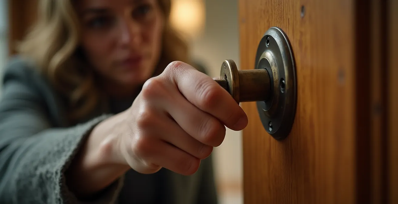 Main testant une clé dans un cylindre de serrure pour diagnostic sensoriel